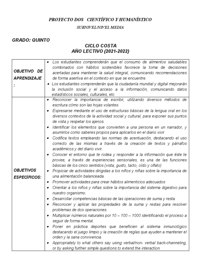 5to p2 Científico y Humanístico PDF Digestión Sistema digestivo