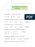 Evaluación de Matemáticas-Geometría y Estadística