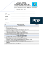 Formulir Pendaftaran Calon Ketua Ormawa FT Unsur