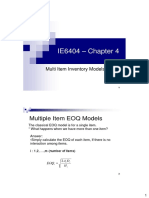 IE6404 - Chapter 4: Multiple Item EOQ Models