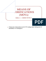 Means of Verifications (Movs) : Kra 1 - Objective 1