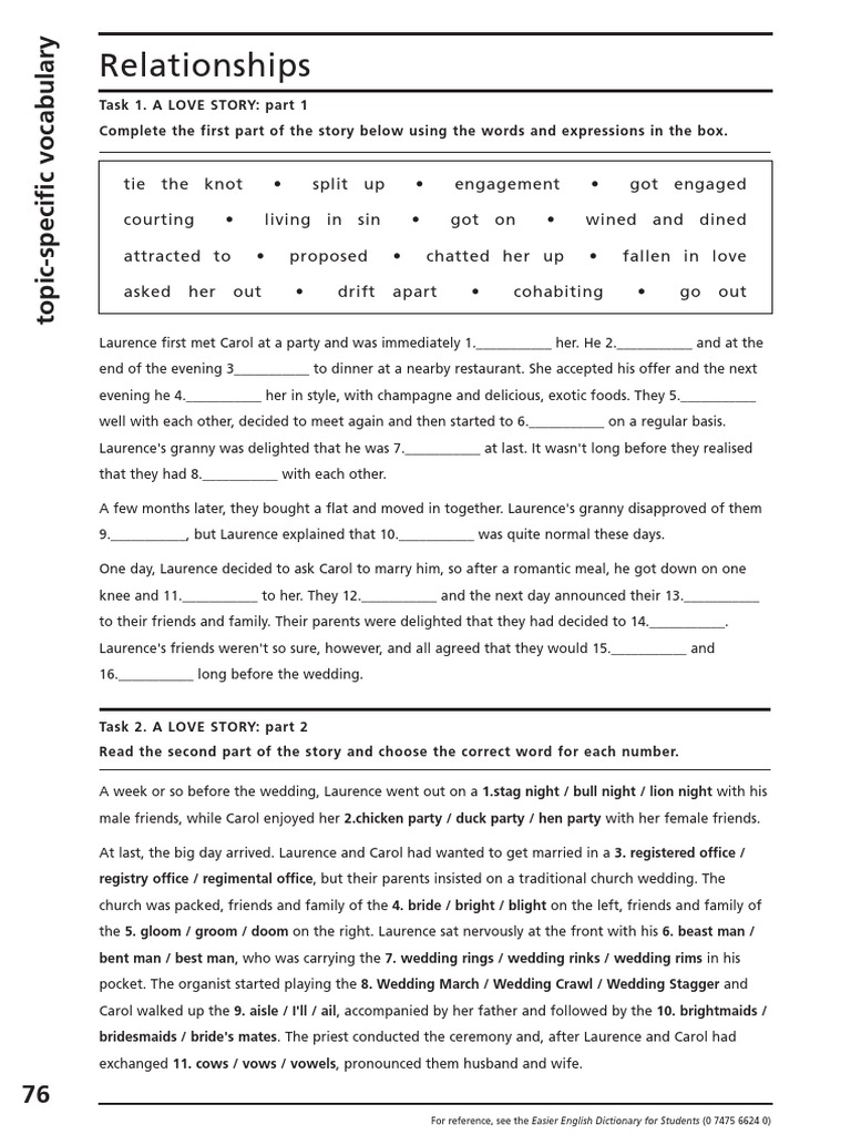 Relationships For Reference, See The Easier English Dictionary For