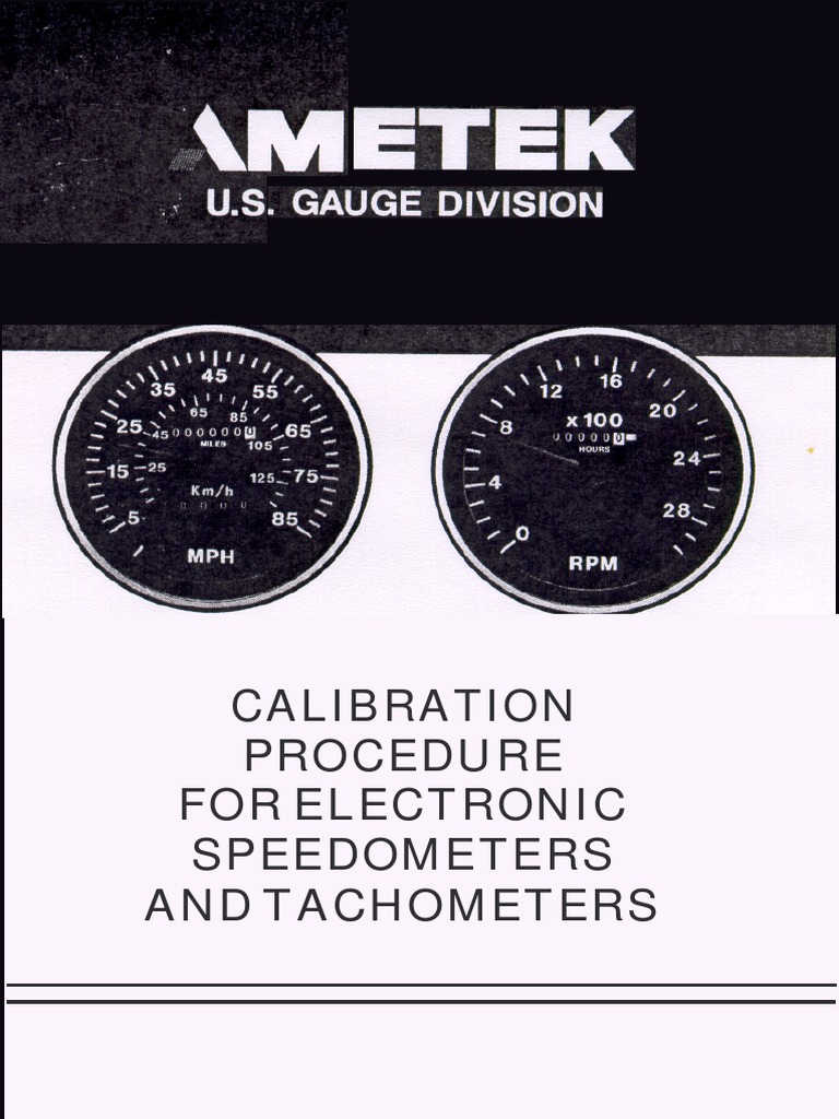 Calibration Procedure For Electronic Speedometers and Tachometers PDF