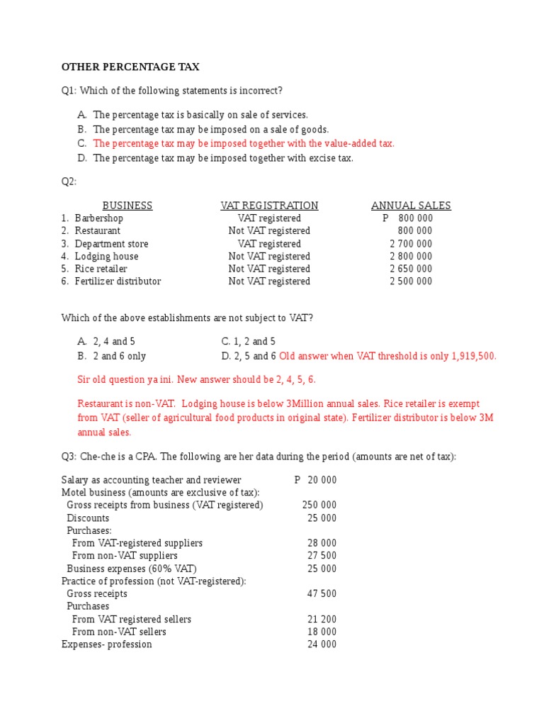 Understanding Percentage Tax in the Philippines | PDF | Value Added Tax ...