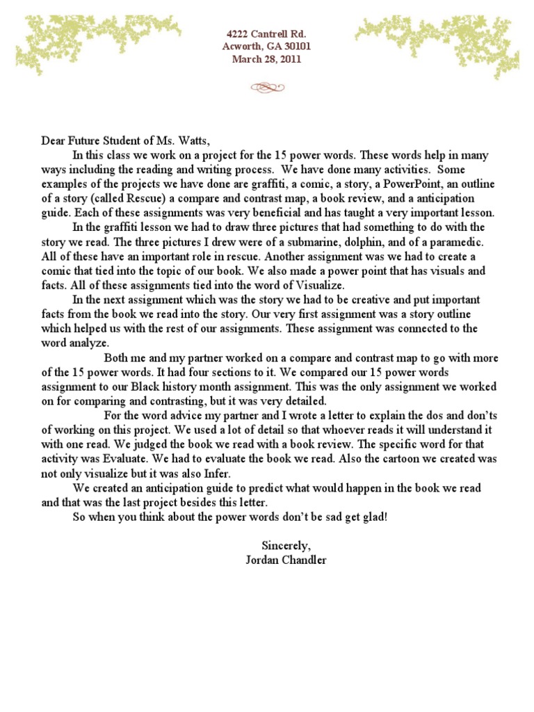Power Words Project Overview | PDF | Language Arts & Discipline