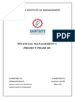 Saintgits Institute of Management: Financial Management I Project Phase Iii