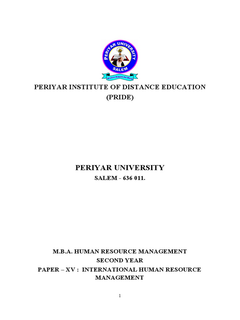 International Human Resource Management+-Edit | PDF | Human Resource ...