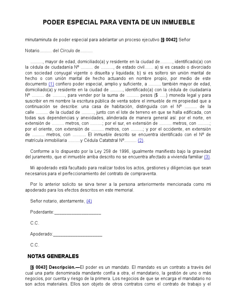 Poder Especial para Venta de Inmueble | PDF | Justicia | Crimen y violencia