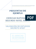 Preguntas Para Liberar Ciencias Naturales Ve257 Nm2