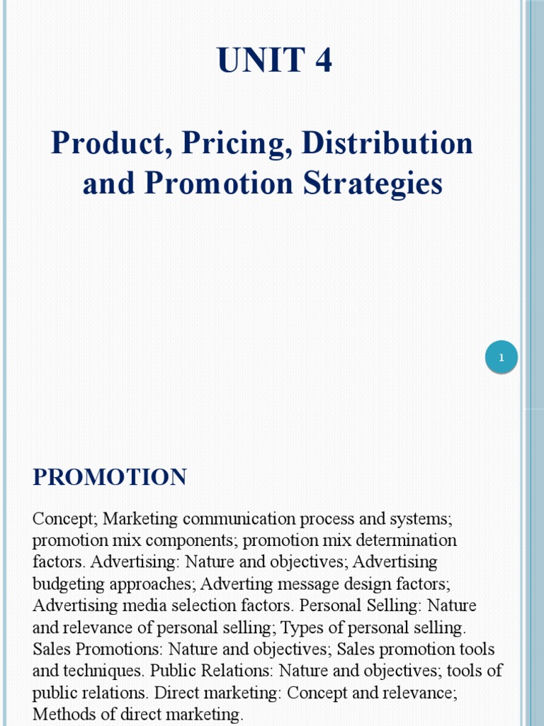 Promotion Strategies and Pricing Elements | PDF | Promotion (Marketing ...
