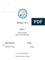 Module 5 & 6 Hope 1: Second Quarter School Year 2020-2021