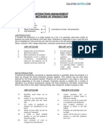 Operations Management Methods of Production: Advantages Disadvantages