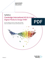 Syllabus: Cambridge International AS & A Level Digital Media & Design 9481