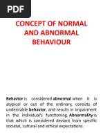 Abnormal and Normal Behaviour