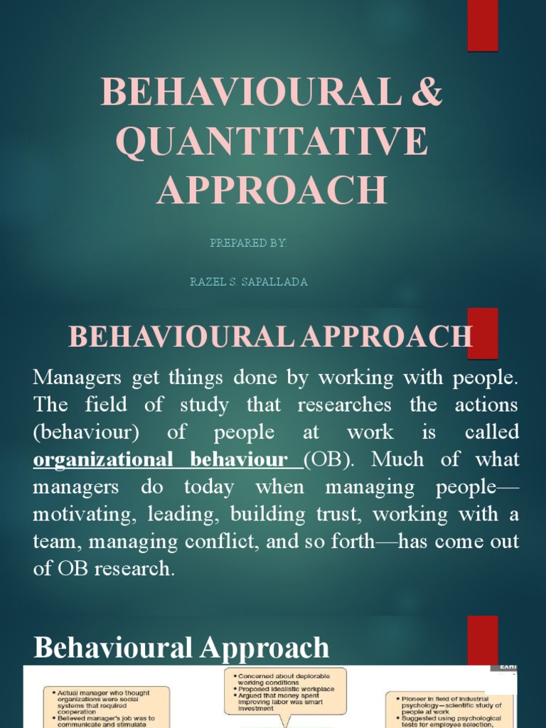 Behavioral and Quantitative Management Approaches | PDF | Operations ...