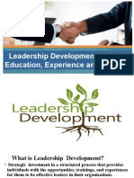 Leadership Development Through Education, Experience and Training