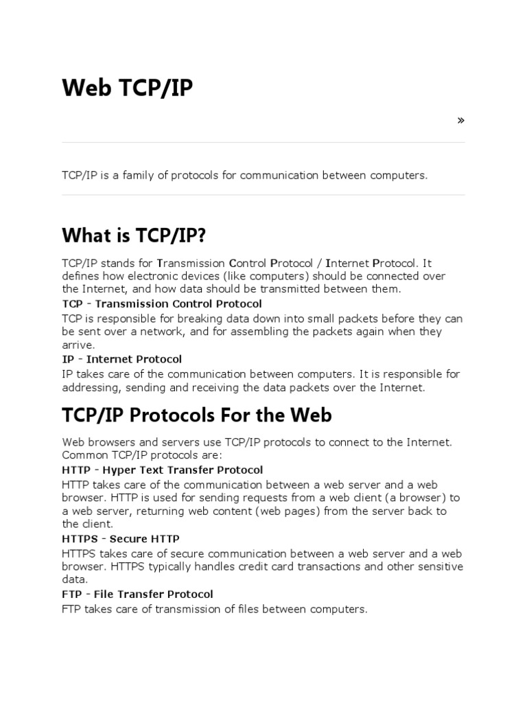 Lec 2 TCP Ip | PDF | Internet Protocols | Port (Computer Networking)
