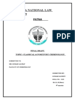Chanakya National Law Universi TY Patna: Final Draft Topic: Classical & Positivist Criminology
