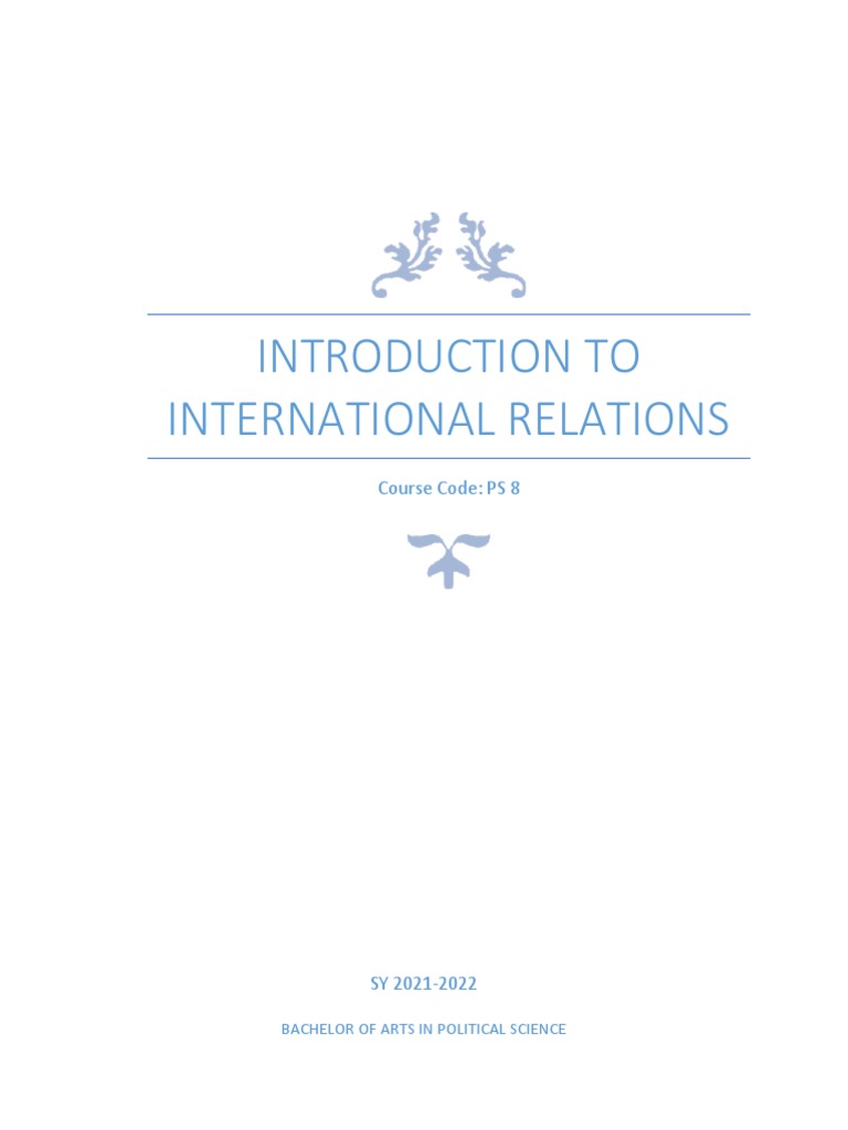Introduction to International Relations | PDF | International Relations ...