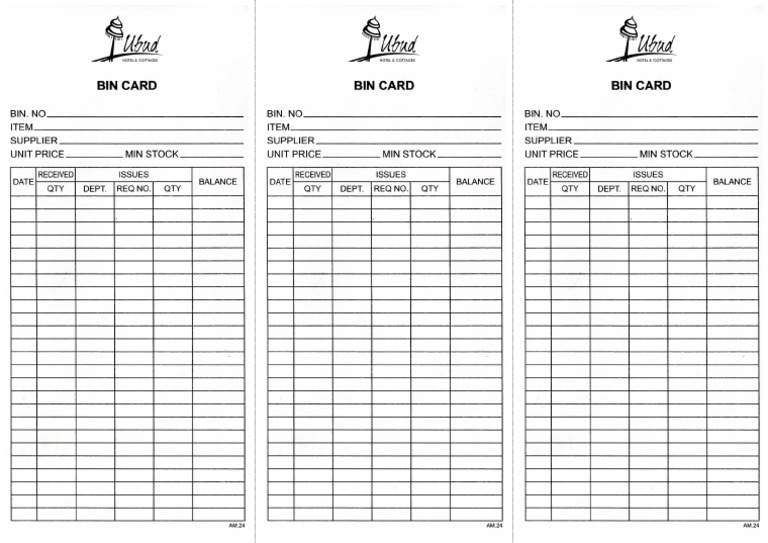 Bin Card PDF