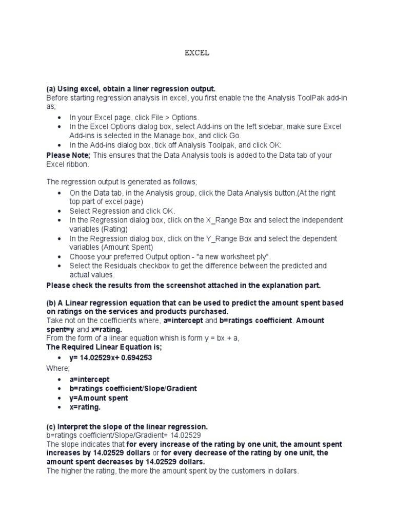 Excel Data Analysis Pdf Quartile Regression Analysis