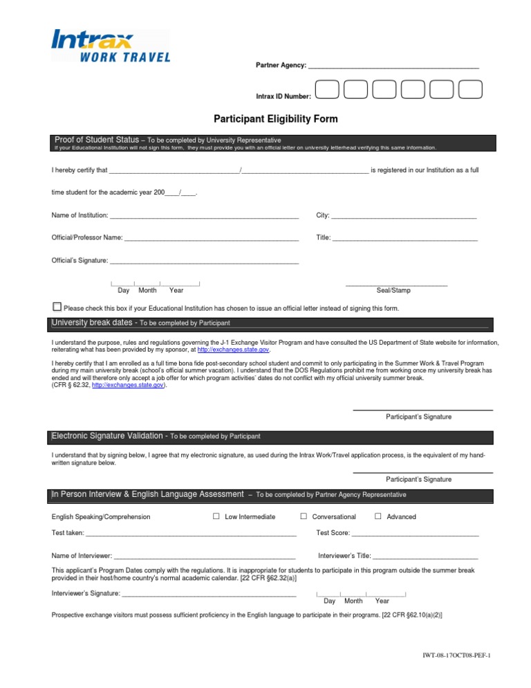J-1 Exchange Program Eligibility | PDF | Business