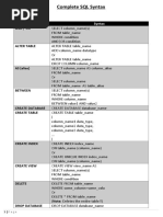 Complete SQL Syntax