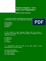 MCQs Unit 4 Correlation and Regression