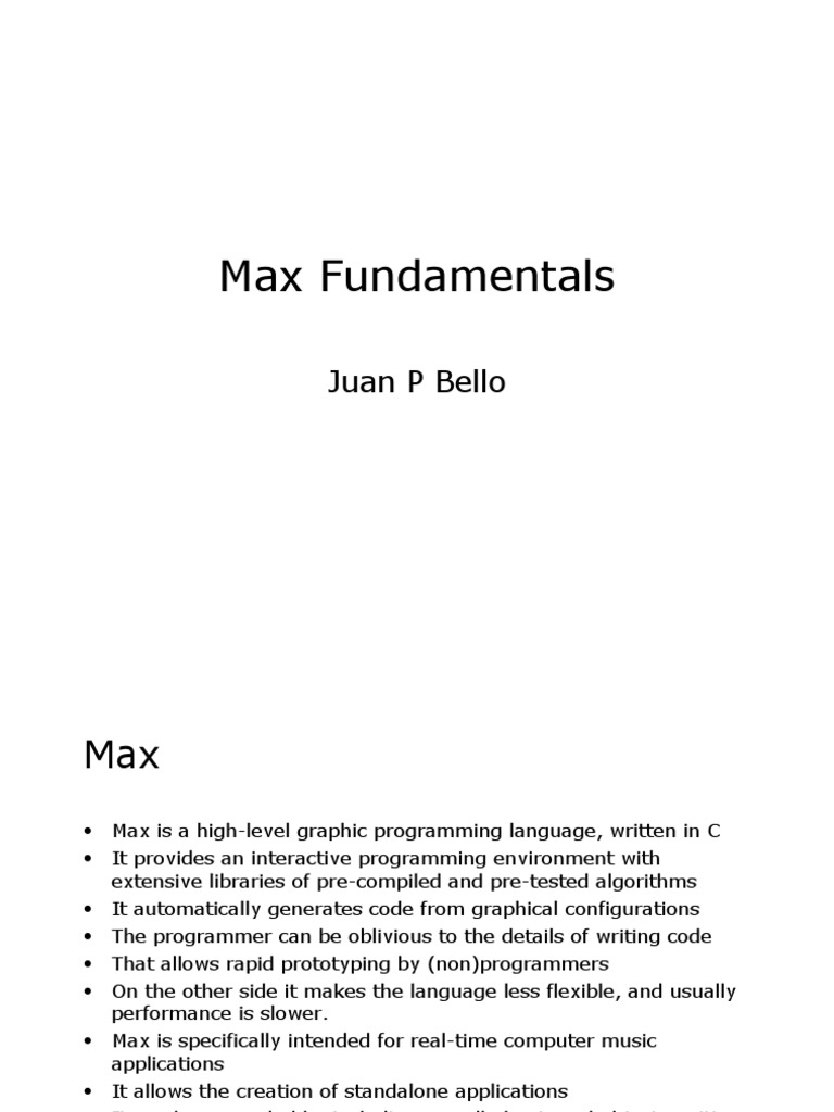 Max Programming for Real-Time Music | PDF | Object Oriented Programming ...