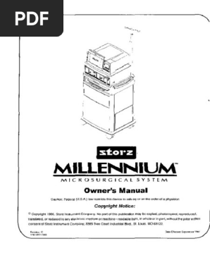 Storz Millenium Microsurgical System User Manual | PDF | Switch.