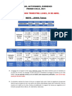 Agenda Actividades-Segundo Trimestre-Primer Ciclo-2021