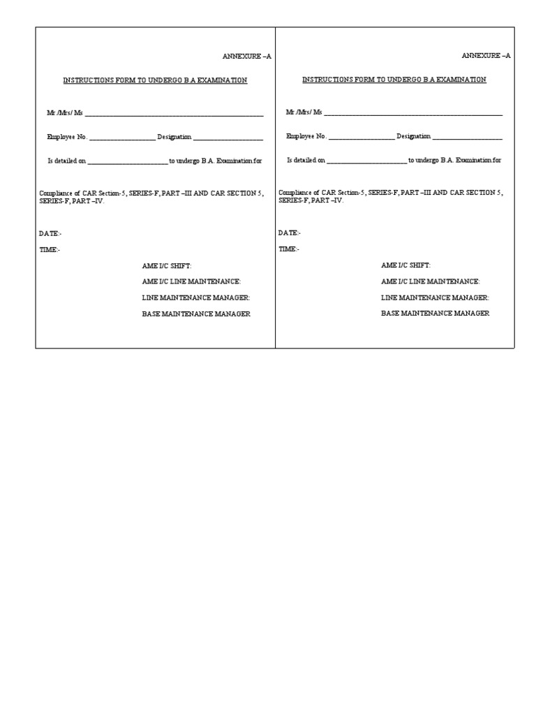 B.A. Examination Instructions Form | PDF | Technology & Engineering