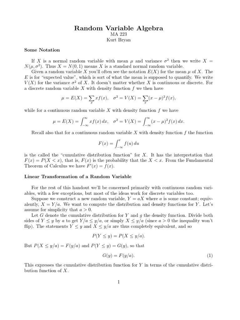 Finding The Pdf Of A Transformed Random Variable – RBWPPQ