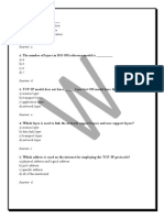 OSI model and TCP/IP model quiz with answers