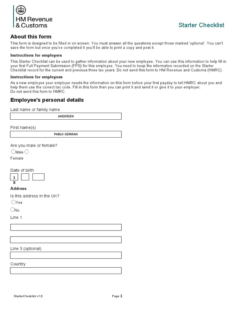 000 P46 New Starter Checklist PDF Student Loan Loans