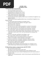 SCORE: 9.8/10 Inversion Test I. Rewrite The Sentences in Inversion