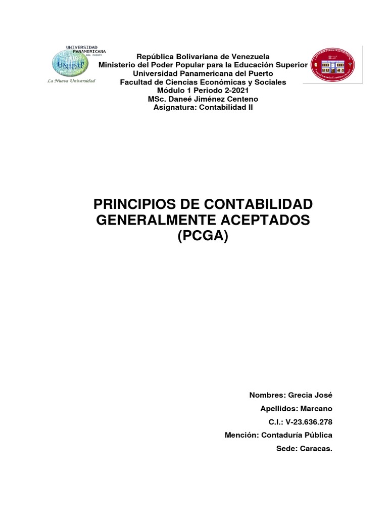 PCGA y su Aplicación en Venezuela | PDF | normas internacionales de ...
