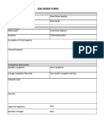 Job Order Form: Client/Worksite Details