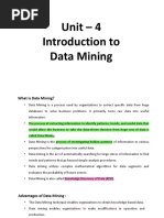 Unit - 4 Introduction To Data Mining