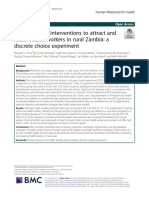 Assessment of Interventions To Attract and Retain Health Workers in Rural Zambia - A Discrete Choice Experiment