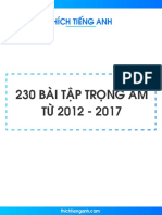 230 Bài Tập Trọng Âm Có Đáp Án