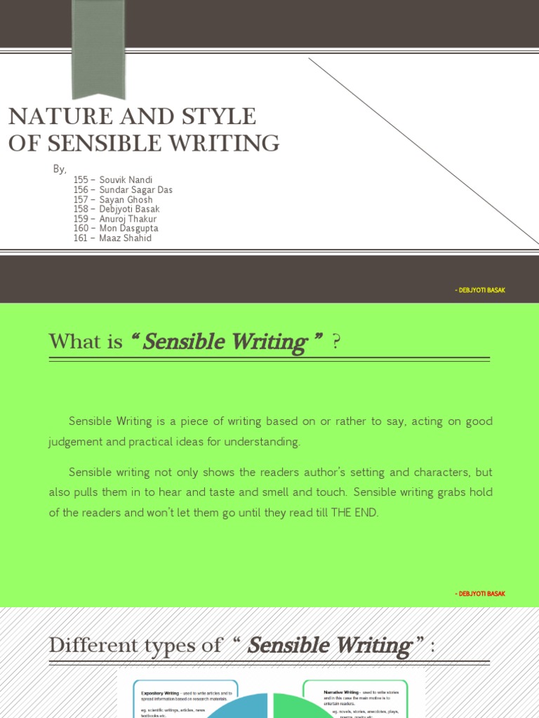 Understanding Sensible Writing Styles | PDF | Essays | Writers