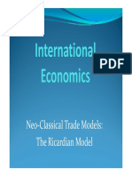 Neo-Classical Trade Models: Ricardian Model and Specialization Patterns