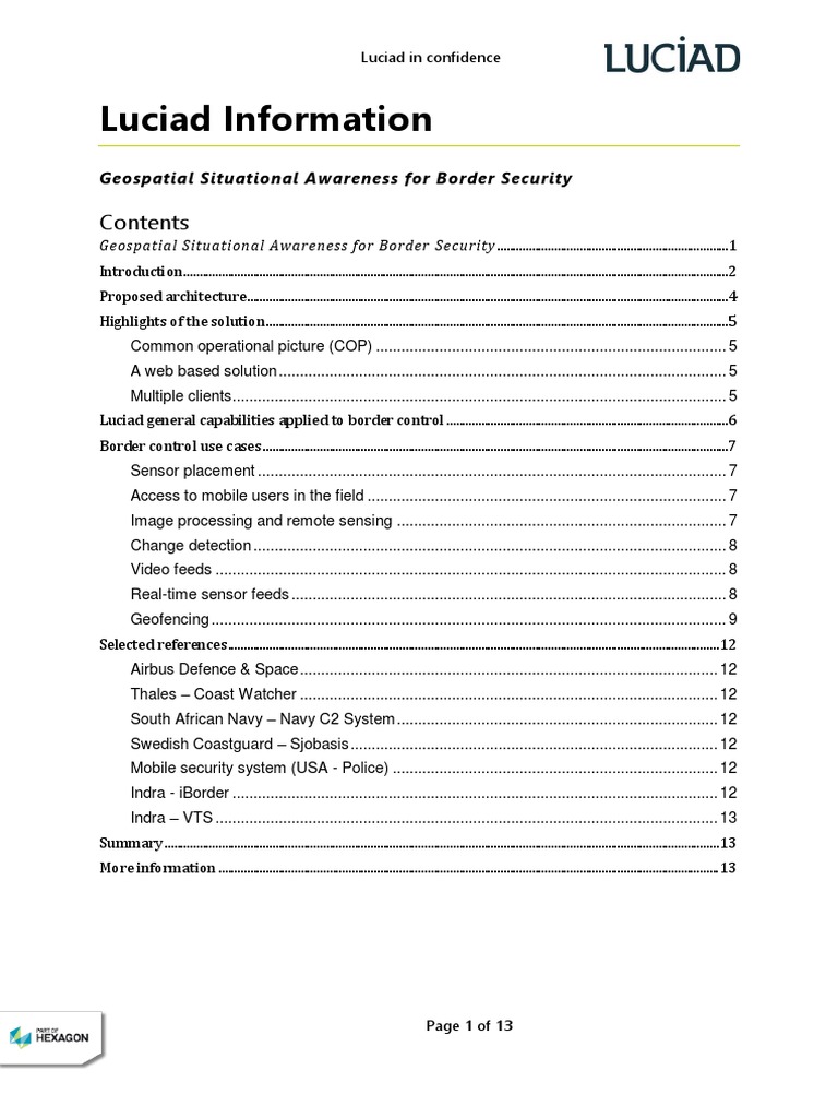Luciad Border Security PDF Geographic Information System World