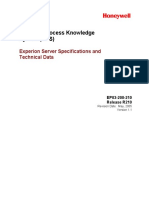Experion Process Knowledge System (PKS) : Experion Server Specifications and Technical Data