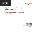 Experion Process Knowledge System (PKS) : Experion Server Specifications and Technical Data