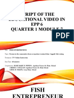 Script of The Educational Video in Epp 6 Quarter 1 Module 7