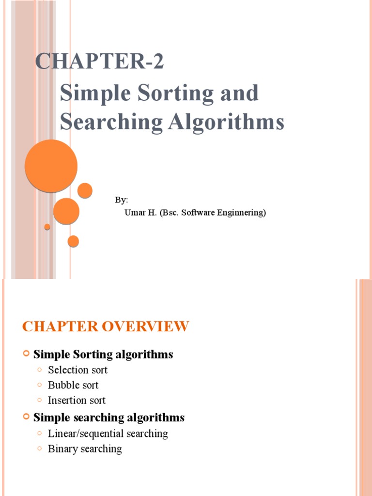Ch2-3 Simple Sorting and Searching Algs | PDF | Algorithms ...