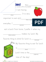 Lunch Time!: Come Up With Your Own Words To Fill in The Blanks!