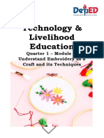 Technology & Livelihood Education: Quarter 1 - Module 1: Understand Embroidery As A Craft and Its Techniques
